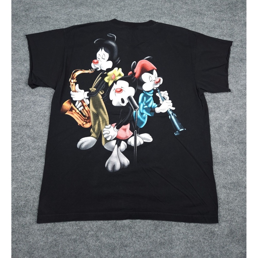Vintage Animaniacs T Shirt Men's Large Double Sided Single Stitch CUT SLEEVES